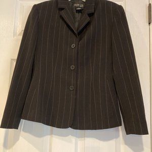 Style & Co  - Women's Blazer Size 4P - Black with Coral Pinstripes  - Like New